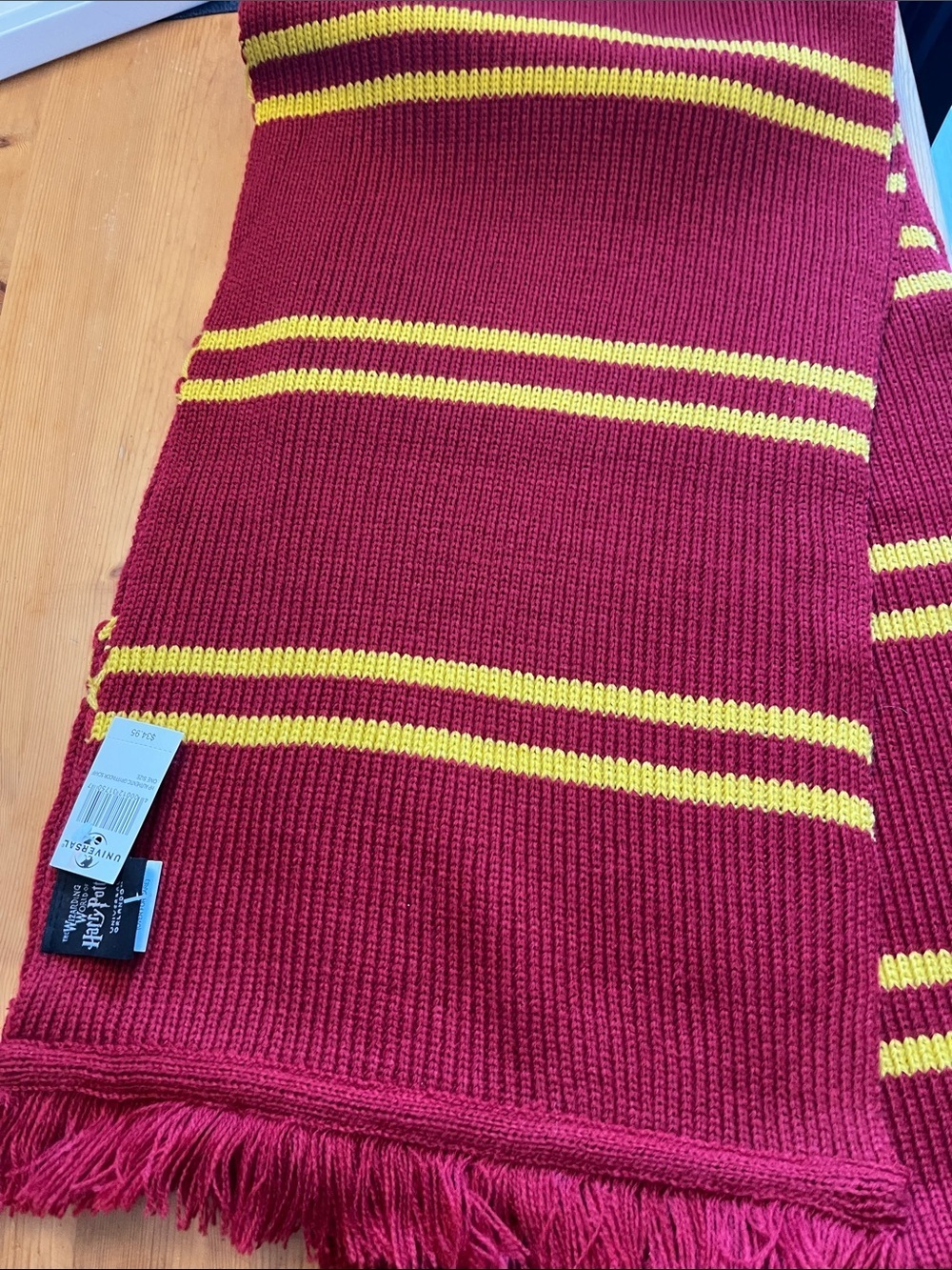 NWT Harry Potter OG Gryffindor Stripe Knit Scarf - Red & Yellow 84 inches